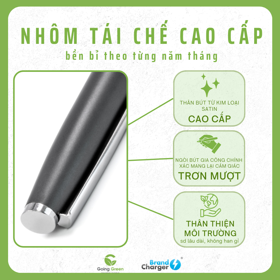 Bút kim loại tái chế BrandCharger Atlas