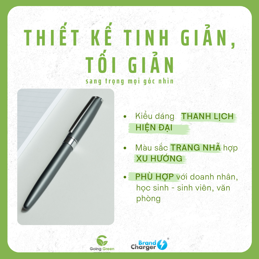 Bút kim loại tái chế BrandCharger Atlas