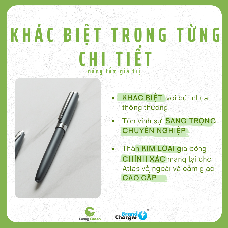 Bút kim loại tái chế BrandCharger Atlas