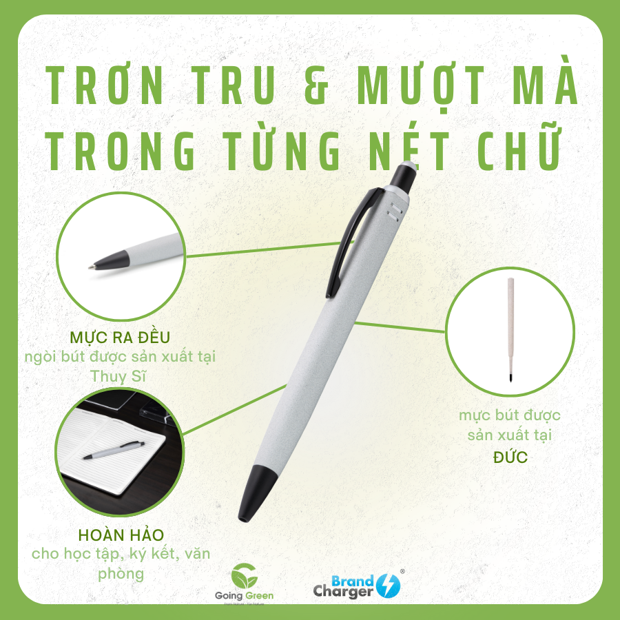 Bút Bi Eira Eco BrandCharger – Nhôm Tái Chế Phủ Frost, Stylus Tích Hợp