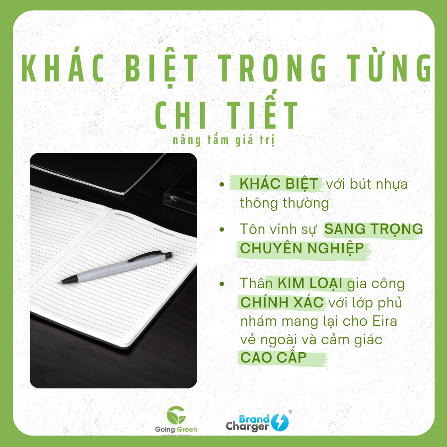 Bút Bi Eira Eco BrandCharger – Nhôm Tái Chế Phủ Frost, Stylus Tích Hợp
