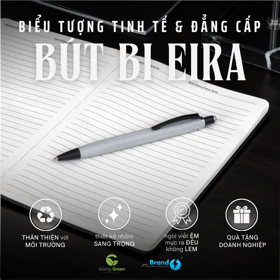 Bút Bi Eira Eco BrandCharger – Nhôm Tái Chế Phủ Frost, Stylus Tích Hợp