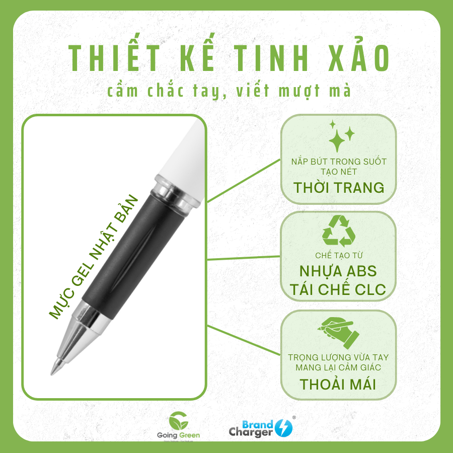 Bút Gel Regal Eco BrandCharger – ABS Tái Chế, Ngòi Mực Nhật Bản