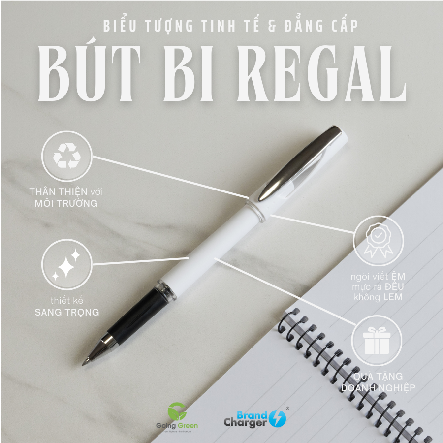 Bút Gel Regal Eco BrandCharger – ABS Tái Chế, Ngòi Mực Nhật Bản