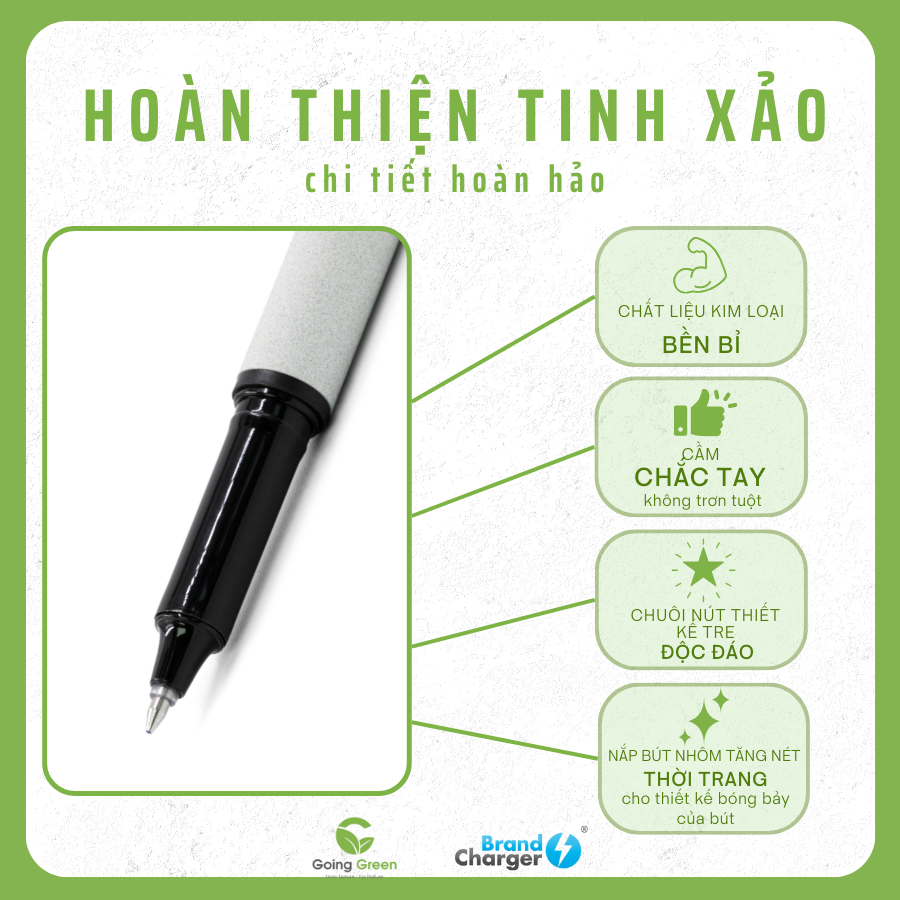 Bút Roller Blanca Eco BrandCharger – Nhôm Tái Chế Phủ Frost Cao Cấp