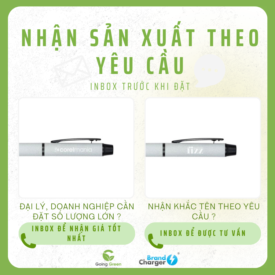 Bút Roller Blanca Eco BrandCharger – Nhôm Tái Chế Phủ Frost Cao Cấp