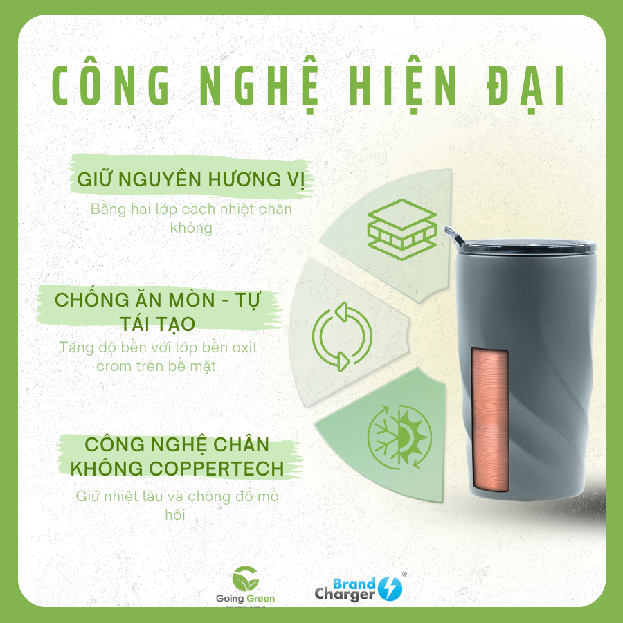 Ly giữ nhiệt BrandCharger Calix Ceramica lót sứ
