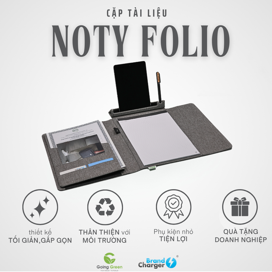 Cặp đựng laptop kèm phụ kiện BrandCharger Noty Folio