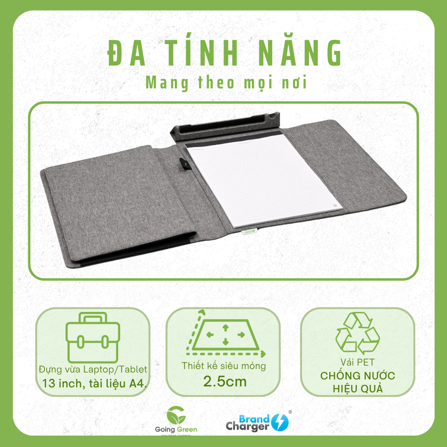 Cặp đựng laptop kèm phụ kiện BrandCharger Noty Folio