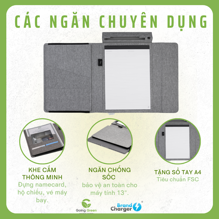 Cặp đựng laptop kèm phụ kiện BrandCharger Noty Folio