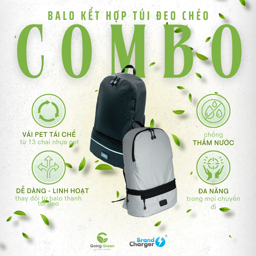 Túi đeo chéo, balo xếp gọn Brandcharger Combo