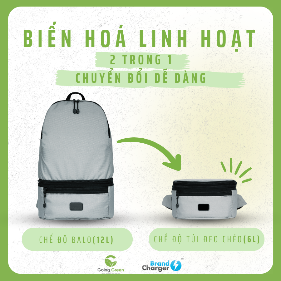 Túi đeo chéo, balo xếp gọn Brandcharger Combo