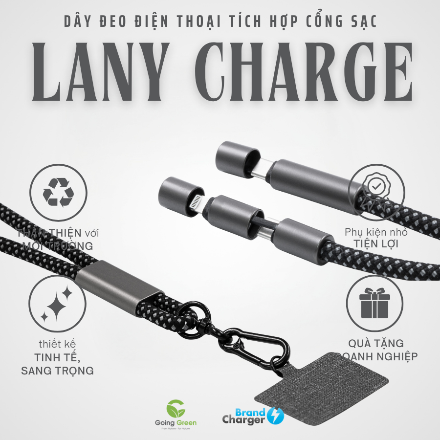Dây đeo điện thoại tích hợp cổng sạc BrandCharger Lany Charge Eco