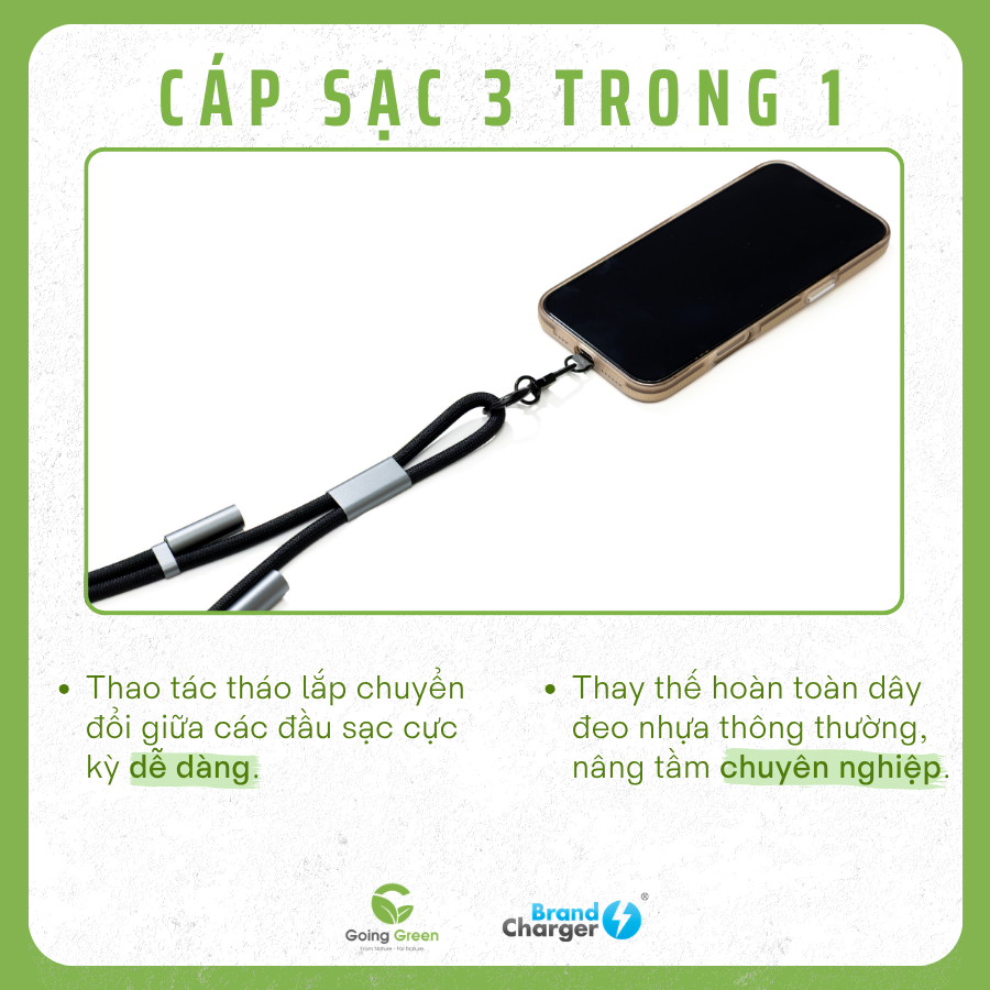 Dây đeo điện thoại tích hợp cổng sạc BrandCharger Lany Charge Lite
