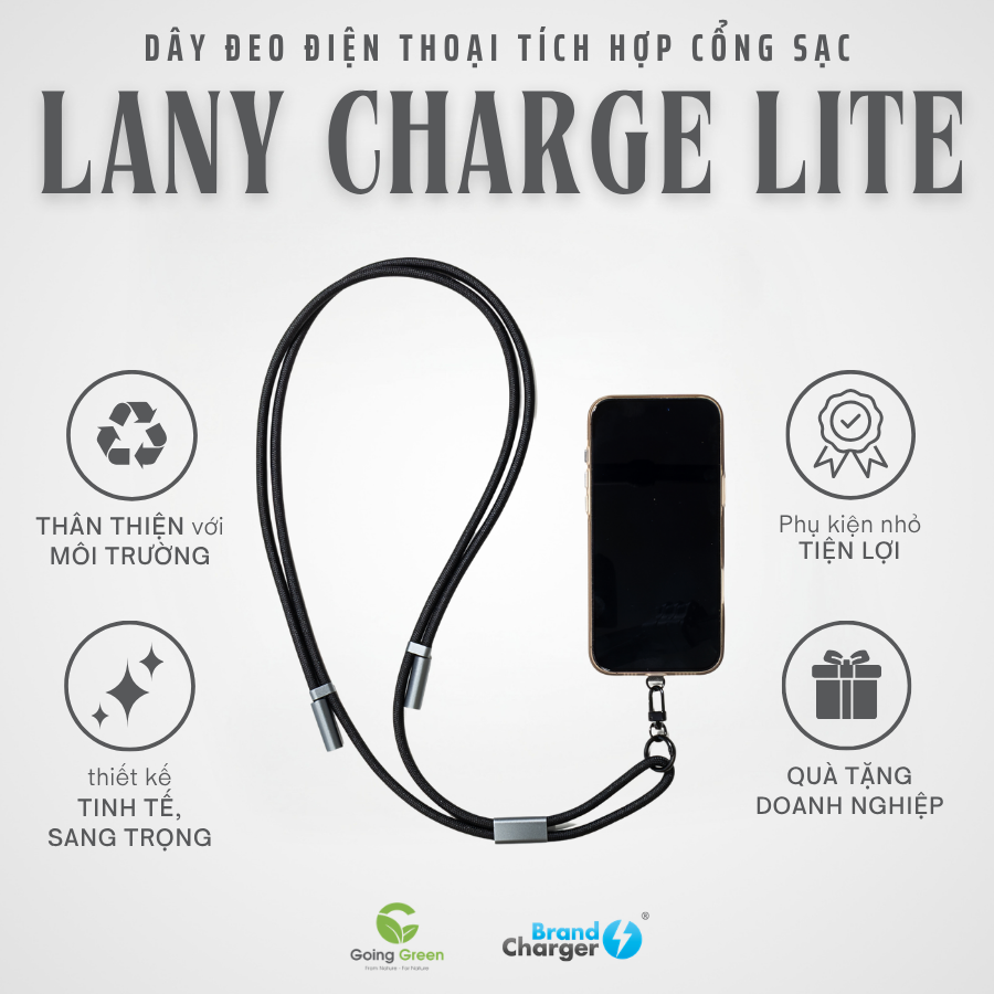 Dây đeo điện thoại tích hợp cổng sạc BrandCharger Lany Charge Lite