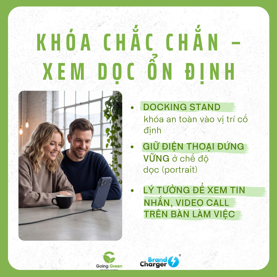 Dây sạc kiêm giá đỡ điện thoại cao cấp BrandCharger Thor Dock