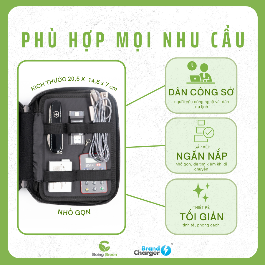 Túi tiện lợi có vách ngăn Brandcharger Folio Pro