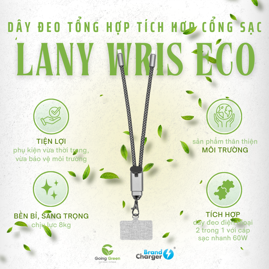 Dây đeo điện thoại kèm cap sạc Lany Wristband Charge