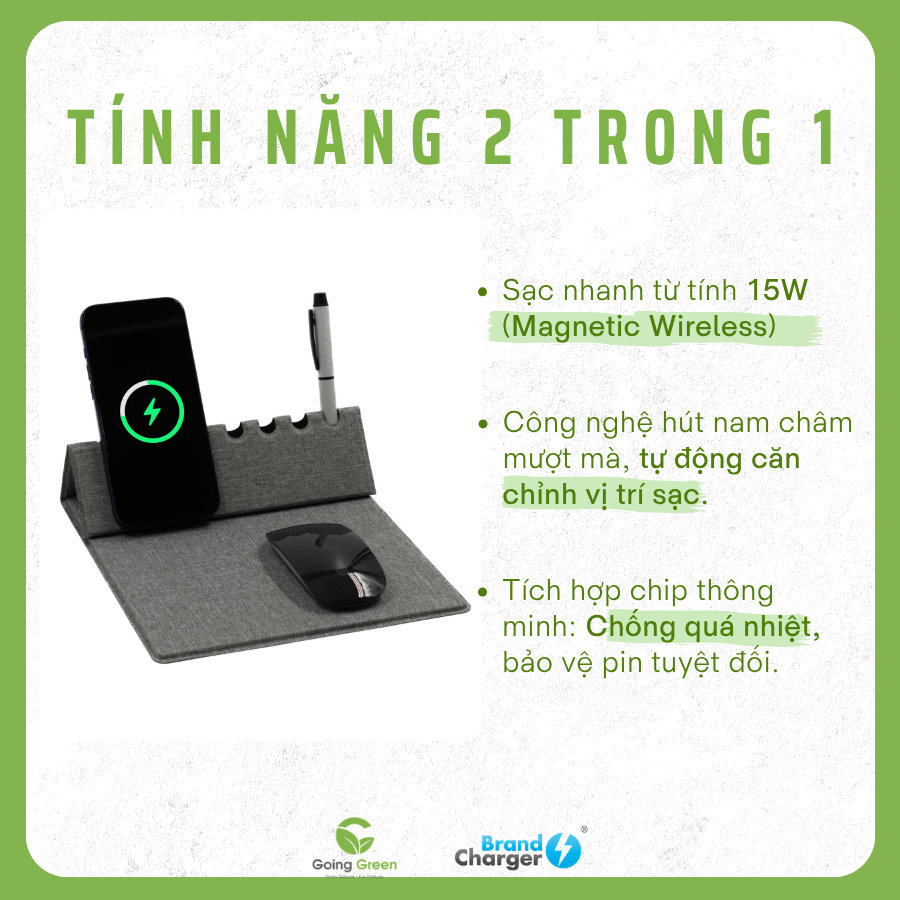 Lót chuột tích hợp sạc không dây BrandCharger Evopad Charge 2