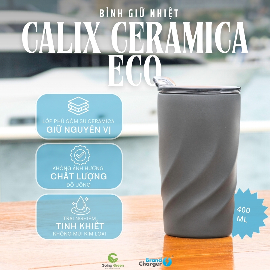 Ly giữ nhiệt BrandCharger Calix Ceramica lót sứ