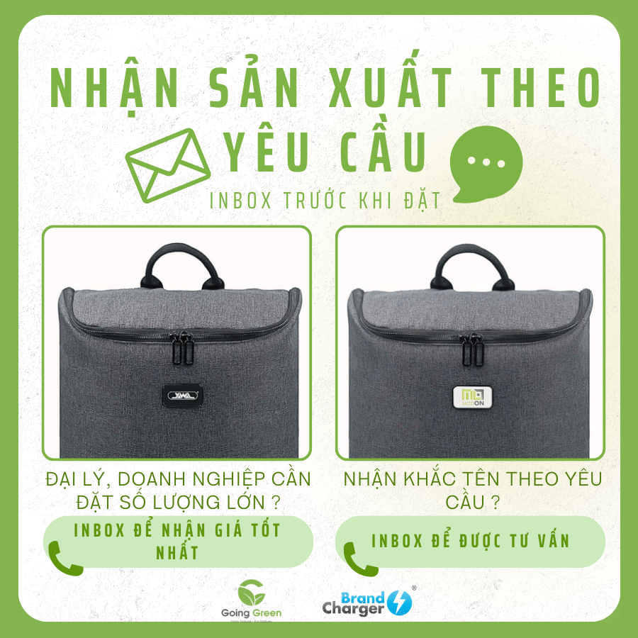 Balo Laptop Du Lịch Marco Polo Eco BrandCharger – Tái Chế, 2 Trong 1, Chống Trộm