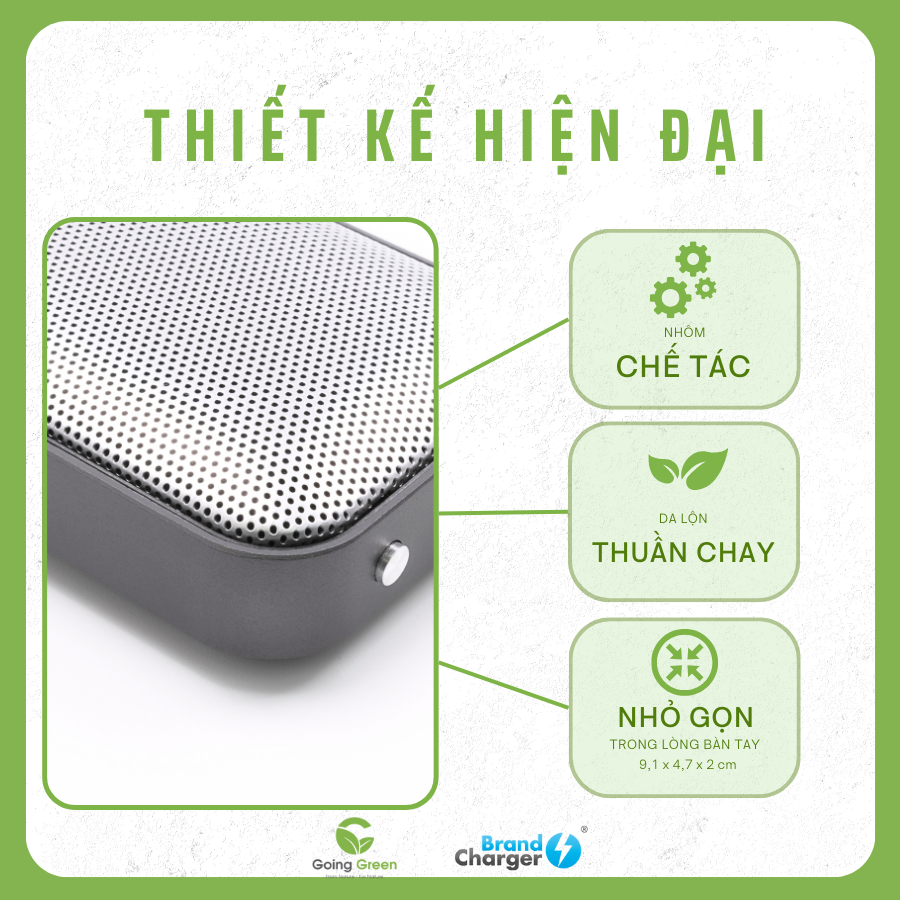 Loa Không Dây Nano BrandCharger – Siêu Mỏng, Âm Thanh Lớn, Da Vegan