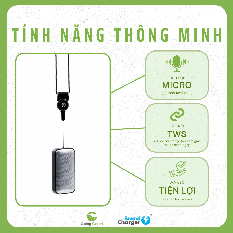 Loa Không Dây Nano BrandCharger – Siêu Mỏng, Âm Thanh Lớn, Da Vegan
