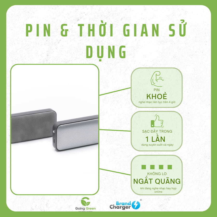 Loa Không Dây Nano BrandCharger – Siêu Mỏng, Âm Thanh Lớn, Da Vegan