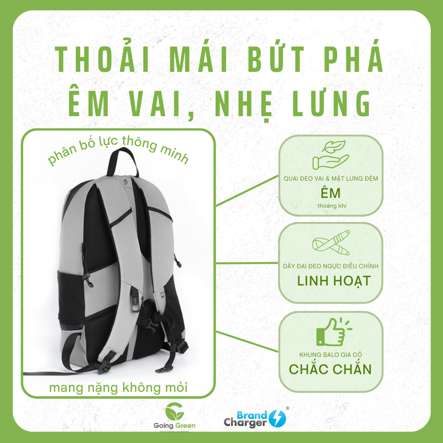 Balo Du Lịch Nomad Eco BrandCharger – Tái Chế, Giữ Nhiệt, 18L