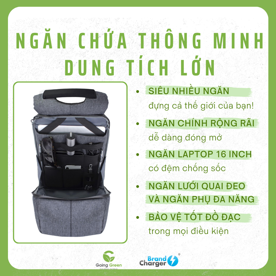 Balo Brandcharger chống trộm tuyệt đối Phantom
