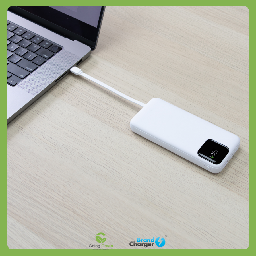 Pin Sạc Dự Phòng Powercharge 10000 Eco BrandCharger – 10000mAh, Tích Hợp Cáp, Tái Chế