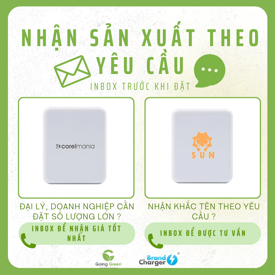 Pin Sạc Không Dây MagSafe Powercharge Air Eco BrandCharger 5000mAh – Tái Chế, Sạc Nhanh