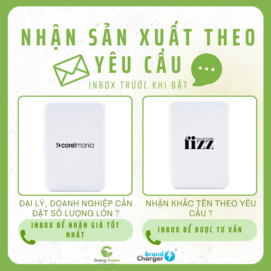 Pin sạc dự phòng không dây Brandcharger Powercharge wireless 5000 Eco