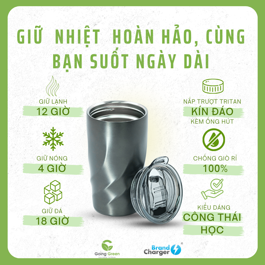 Quà Tặng Doanh Nghiệp Bình Giữ Nhiệt 2 Trong 1: Vortex Calix Eco + Nắp Hydroboost