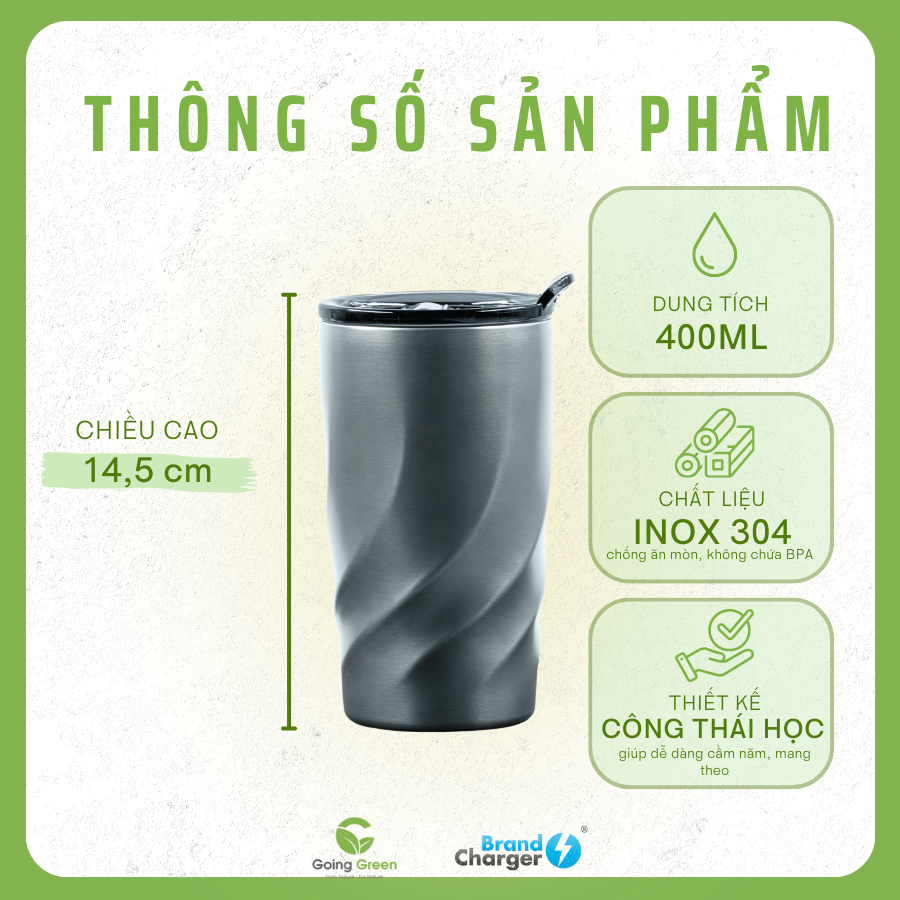 Quà Tặng Doanh Nghiệp Bình Giữ Nhiệt 2 Trong 1: Vortex Calix Eco + Nắp Hydroboost
