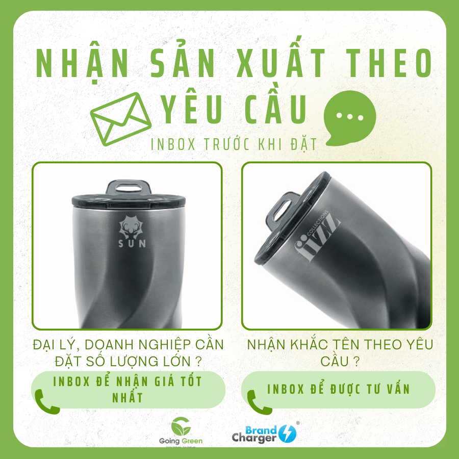 Quà Tặng Doanh Nghiệp Bình Giữ Nhiệt 2 Trong 1: Vortex Calix Eco + Nắp Hydroboost