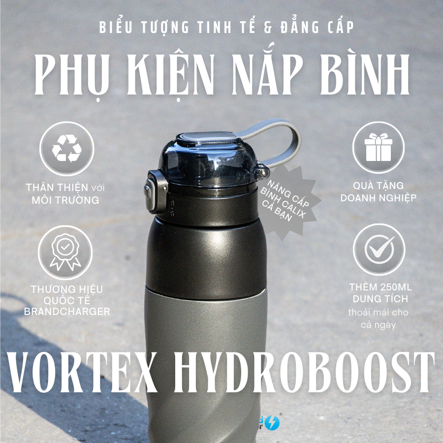 Quà Tặng Doanh Nghiệp Bình Giữ Nhiệt 2 Trong 1: Vortex Calix Eco + Nắp Hydroboost