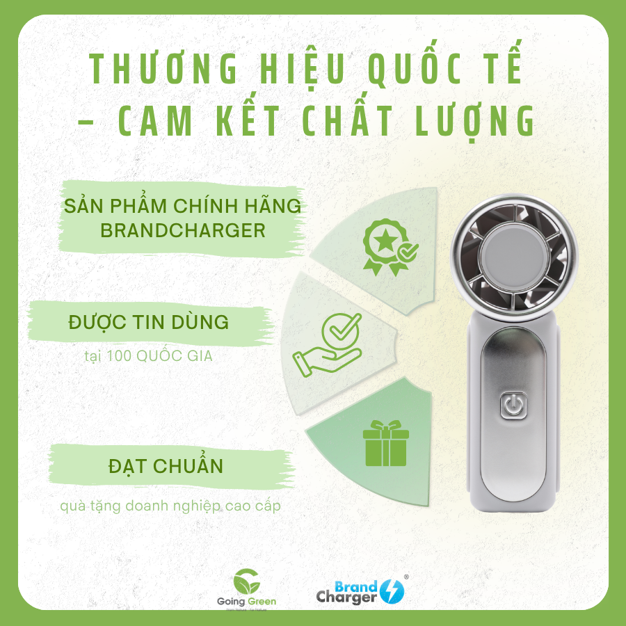 Quạt cầm tay tốc độ cao cao cấp BrandCharger Sonic