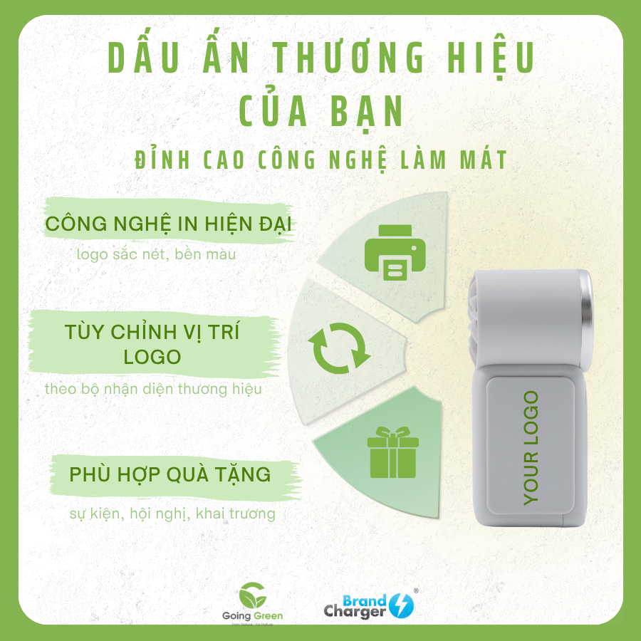 Quạt cầm tay tốc độ cao cao cấp BrandCharger Sonic