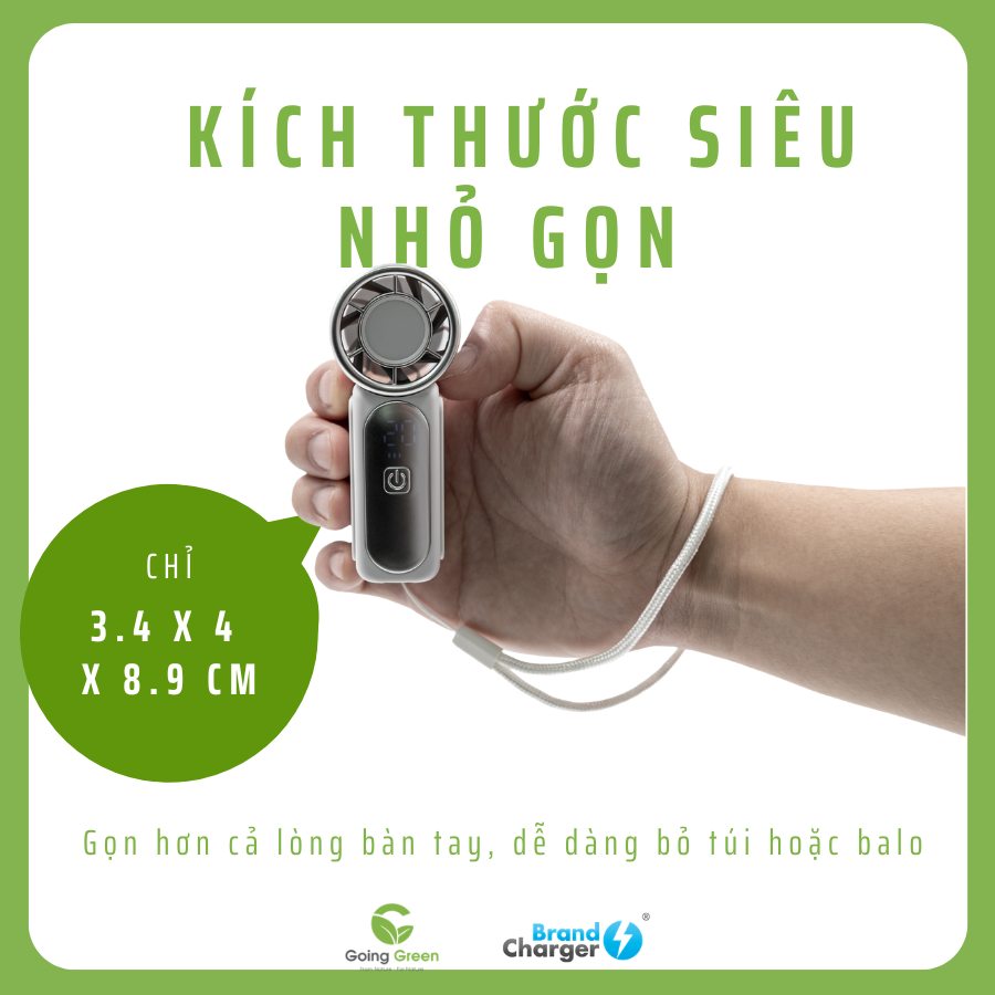 Quạt cầm tay tốc độ cao cao cấp BrandCharger Sonic