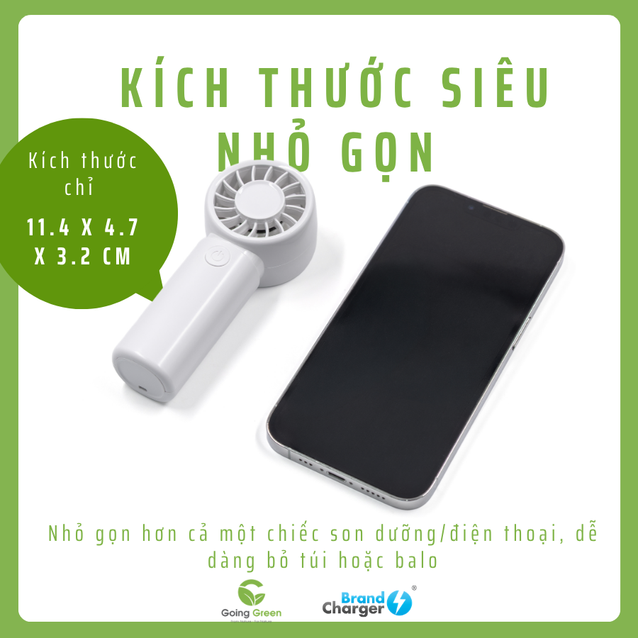 Quạt mini sạc pin cao cấp BrandCharger Zephyr