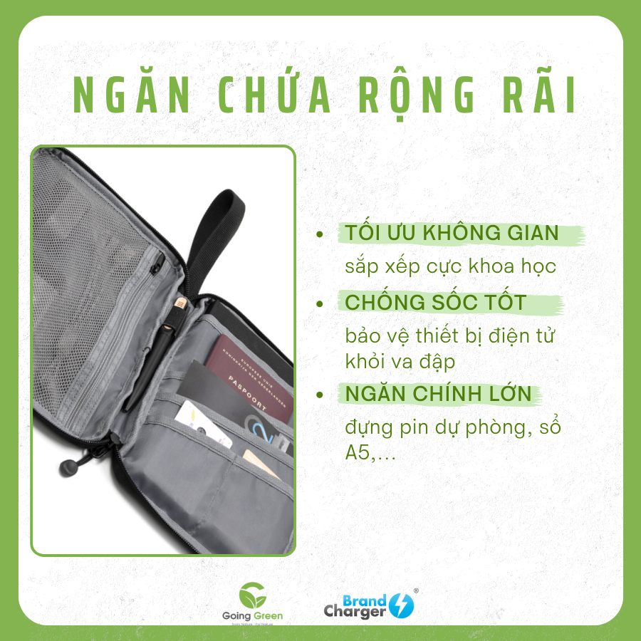 Túi Đựng Phụ Kiện Rover Eco BrandCharger – Tái Chế, Chống Thấm