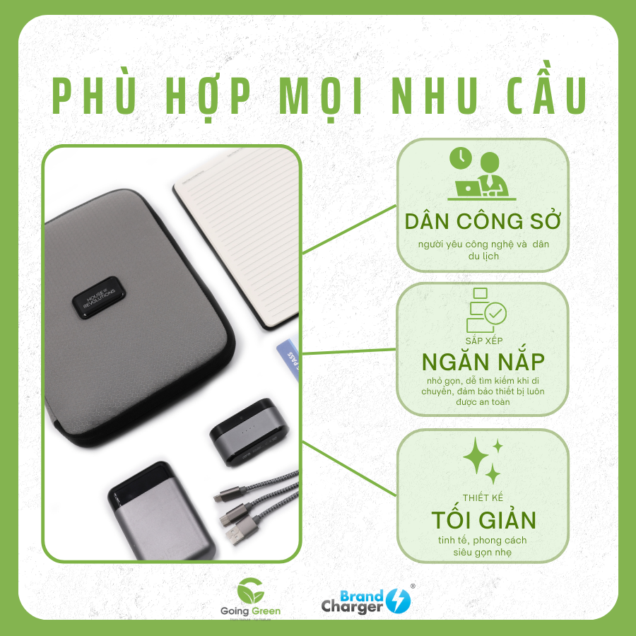 Túi Đựng Phụ Kiện Rover Eco BrandCharger – Tái Chế, Chống Thấm