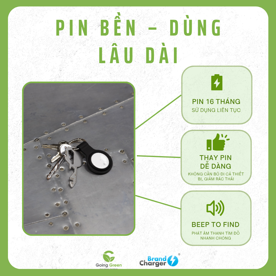 Thiết bị định vị BrandCharger Tracker tương thích iOS & Android