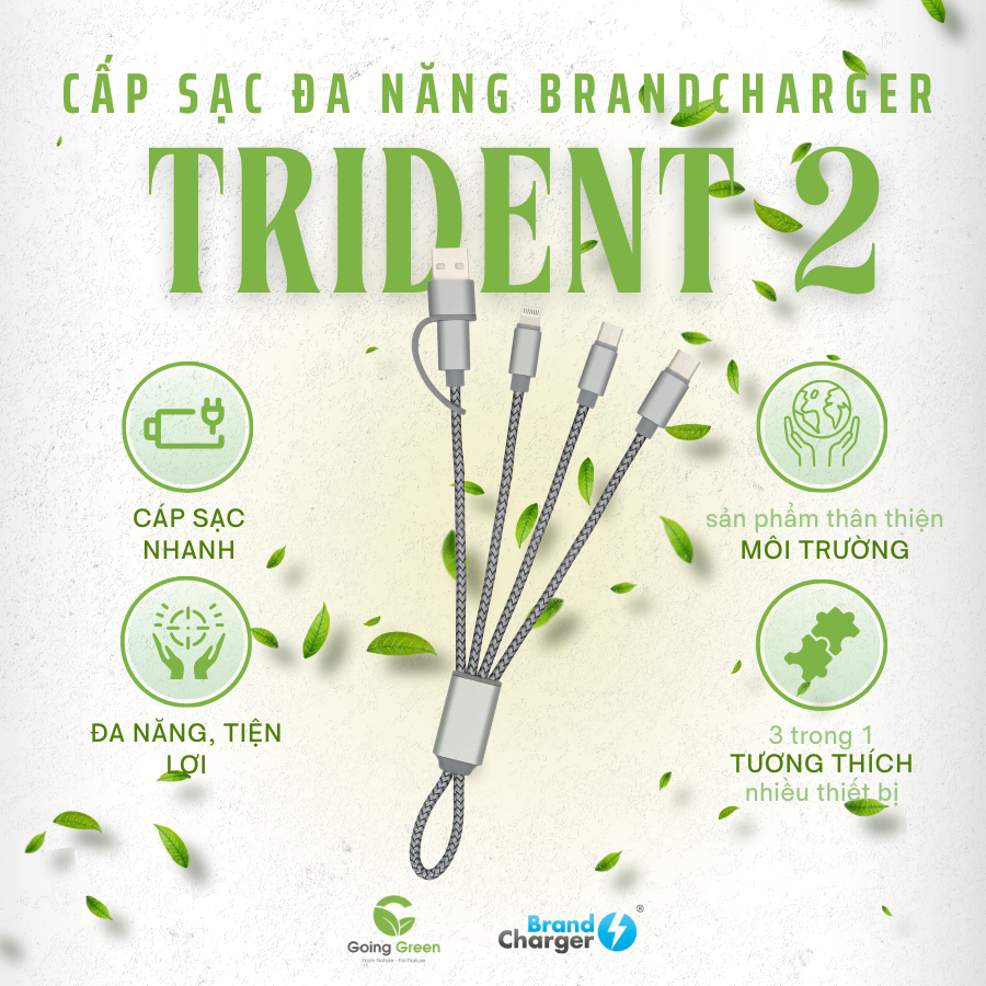 Cable chuyển đổi 4 đầu Brandcharger Trident 2 (Eco)
