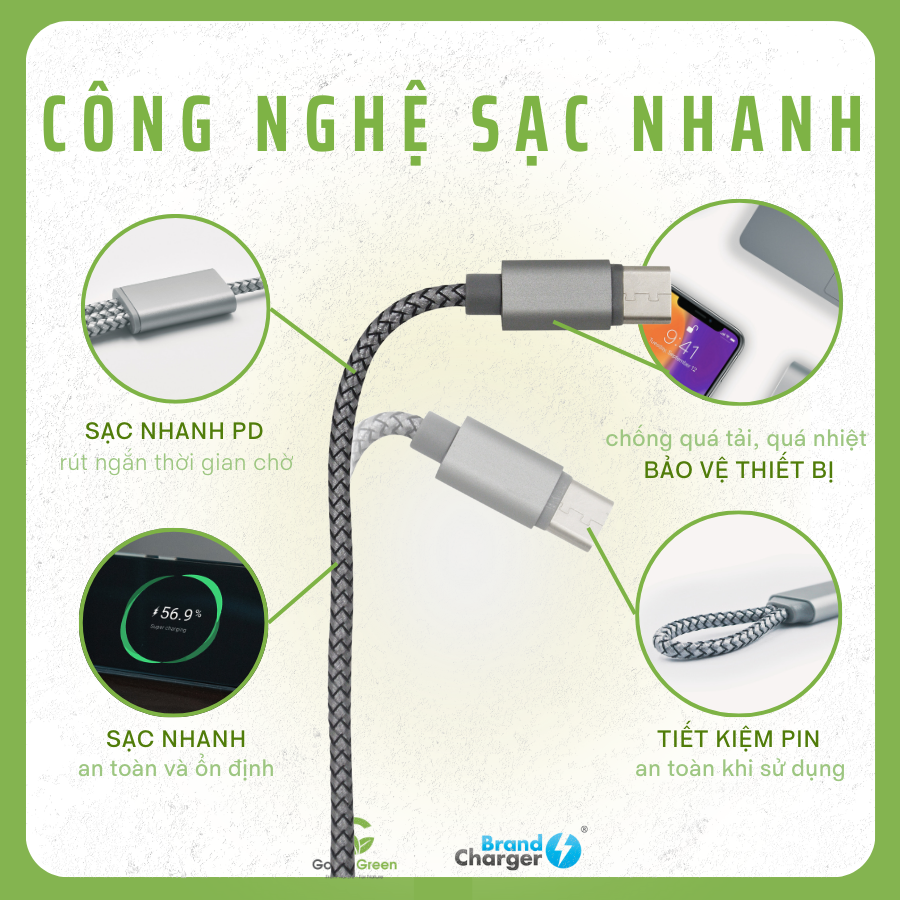Cable chuyển đổi 4 đầu Brandcharger Trident 2 (Eco)
