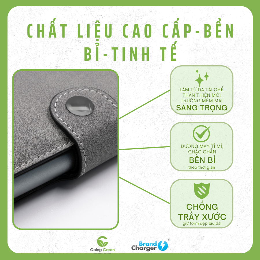 Ví Gấp Wally Porto RFID BrandCharger – Da Vegan & Nhôm Cao Cấp