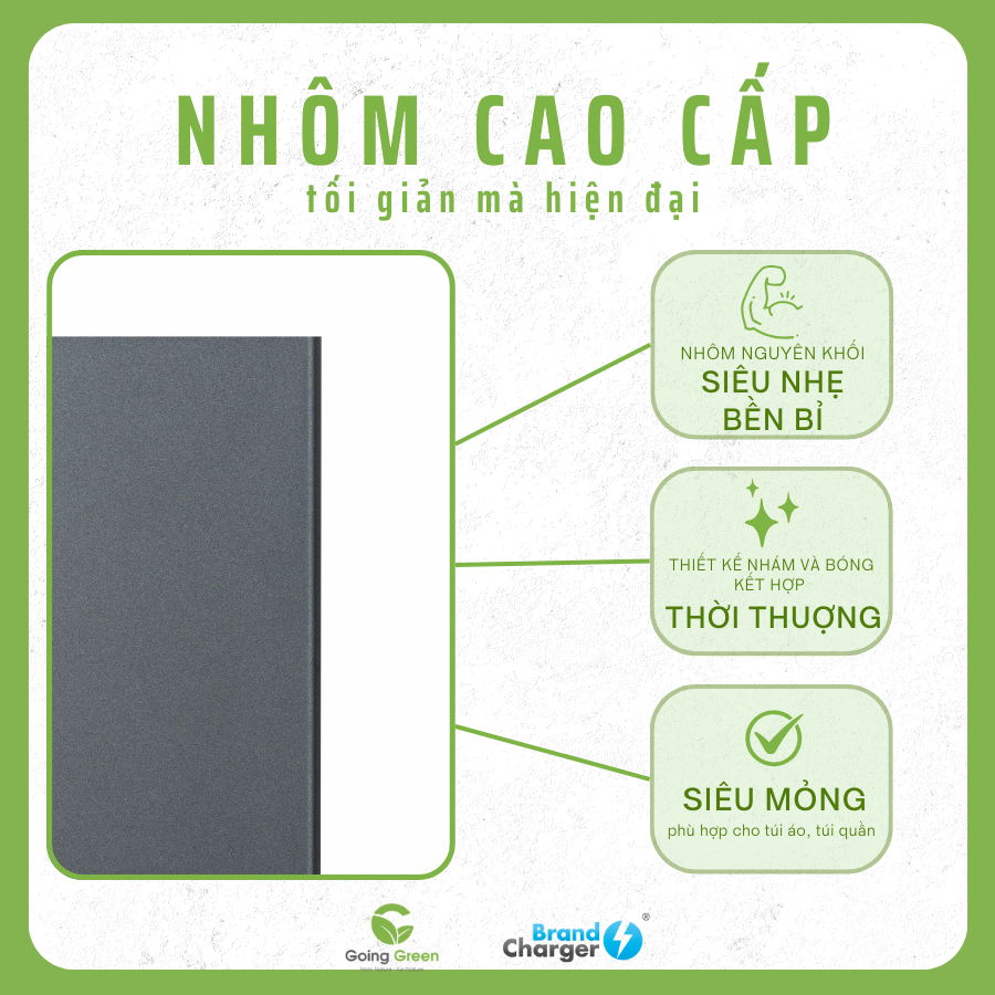 Ví Đựng Thẻ Wally RFID BrandCharger – Nhôm Tối Giản, Bảo Mật Tuyệt Đối