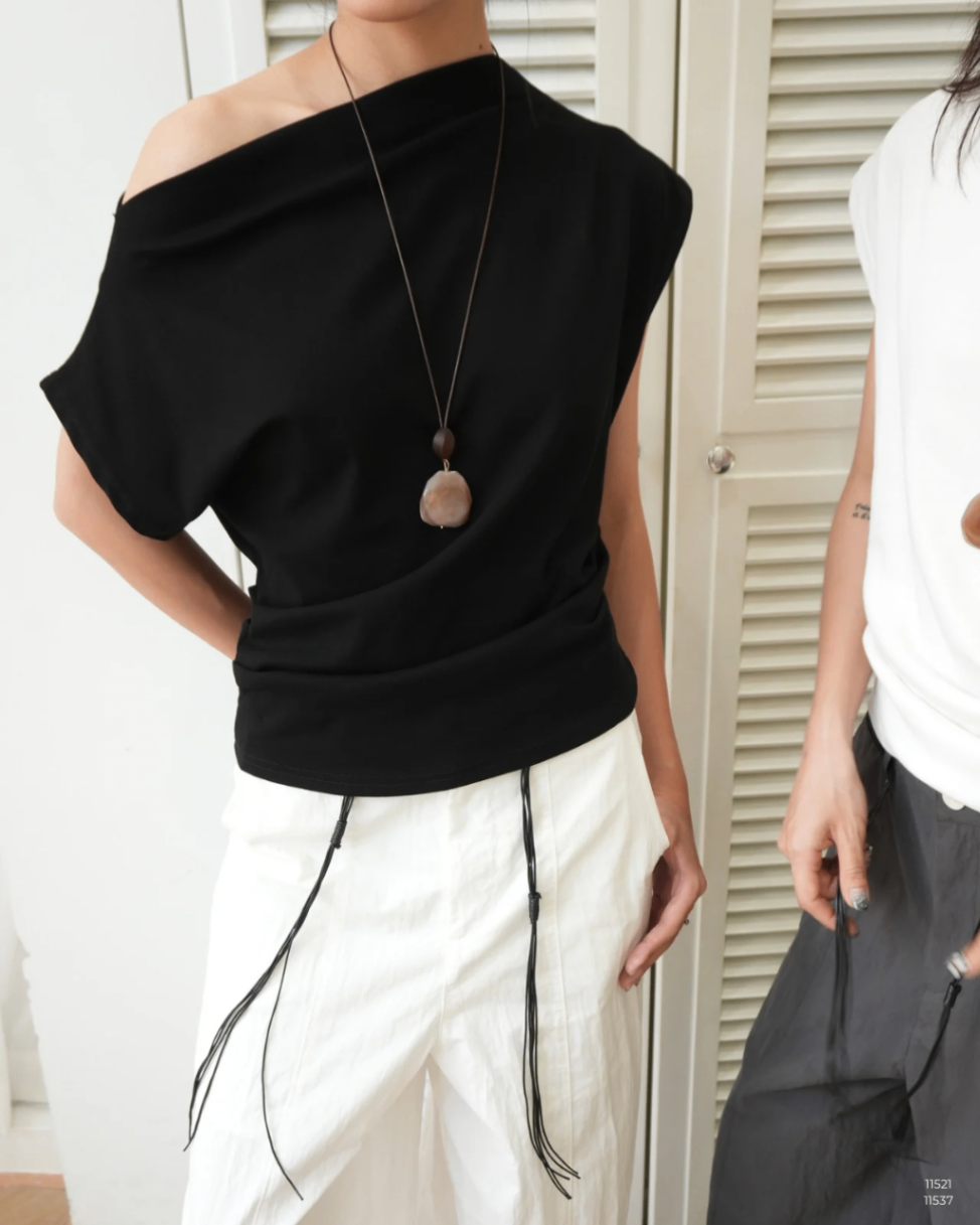 ÁO THUN TRỄ VAI TẶNG VÒNG CỔ N5136