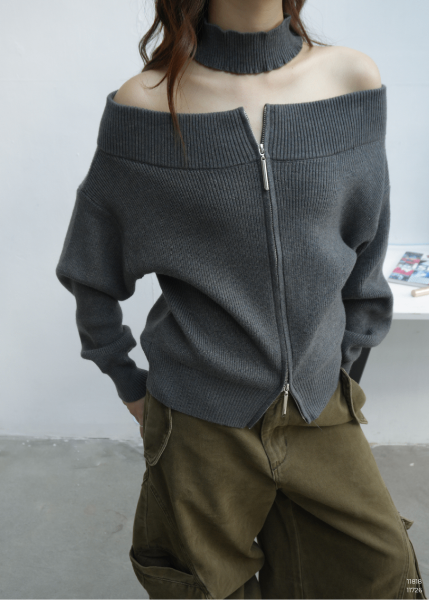 ÁO LEN TRỄ VAI KHÓA ZIP GODDESS QZ508